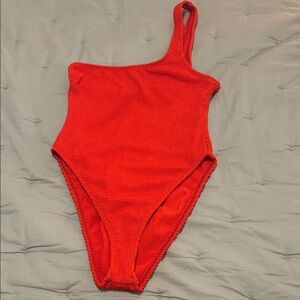 Good American Red One-Shoulder Swim One Piece